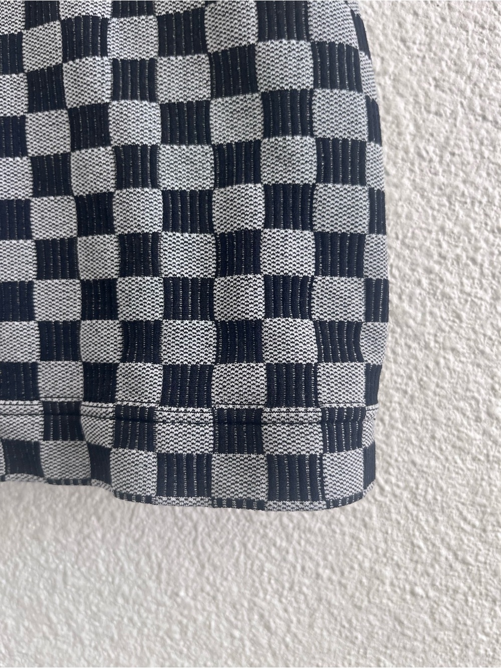 Kohl's Black and Gray Checkerboard Halter Crop Top - Picture 2 of 5